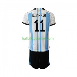Argentinië Voetbalshirt Di Maria 11 Kleuters/Kids Thuis Tenue WK 2022 Korte Mouw