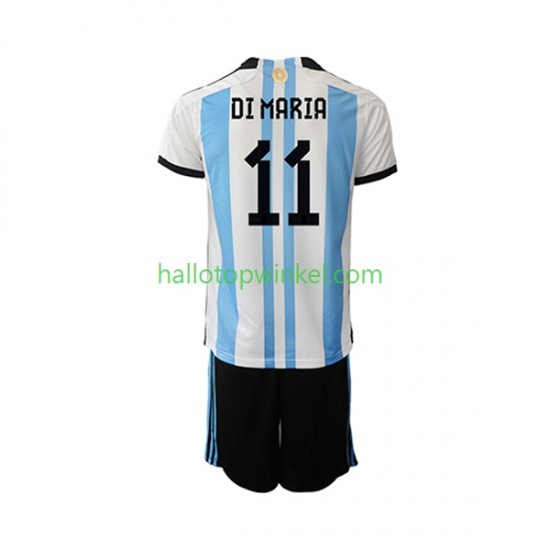 Argentinië Voetbalshirt Di Maria 11 Kleuters/Kids Thuis Tenue WK 2022 Korte Mouw
