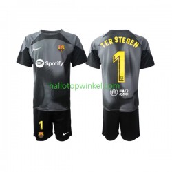 FC Barcelona Voetbalshirt Ter Stegen 1 Doelman Kleuters/Kids Uit Tenue 2022-2023 Korte Mouw