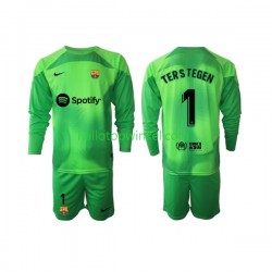 FC Barcelona Voetbalshirt Ter Stegen 1 Doelman Kleuters/Kids Thuis Tenue 2022-2023 Lange Mouw
