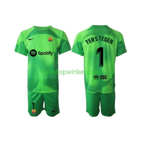FC Barcelona Voetbalshirt Ter Stegen 1 Doelman Kleuters/Kids Thuis Tenue 2022-2023 Korte Mouw