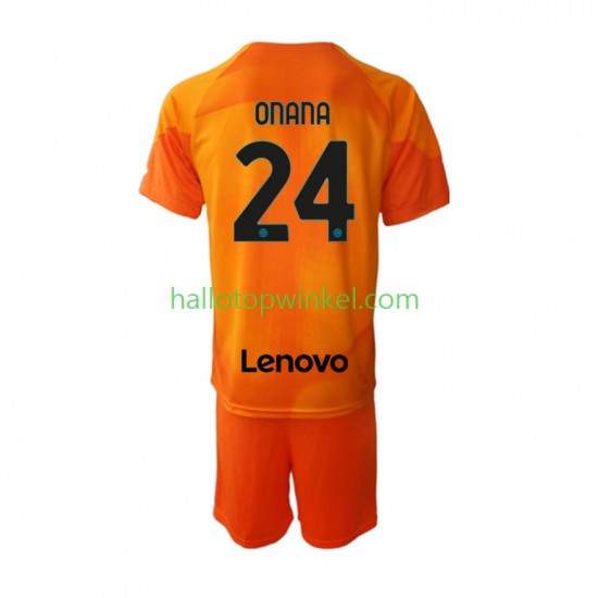 Inter Milan Voetbalshirt Andre Onana 24 Doelman Kleuters/Kids Vierde Tenue 2022-2023 Korte Mouw