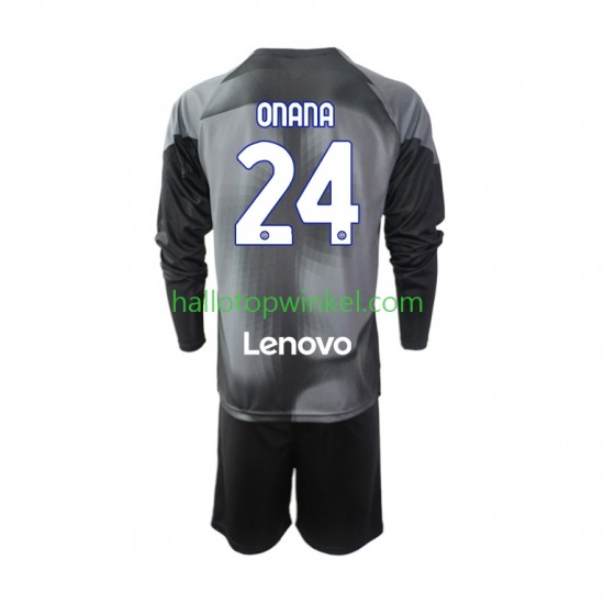 Inter Milan Voetbalshirt Andre Onana 24 Doelman Kleuters/Kids Thuis Tenue 2022-2023 Lange Mouw
