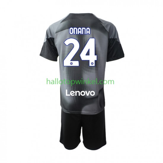 Inter Milan Voetbalshirt Andre Onana 24 Doelman Kleuters/Kids Thuis Tenue 2022-2023 Korte Mouw