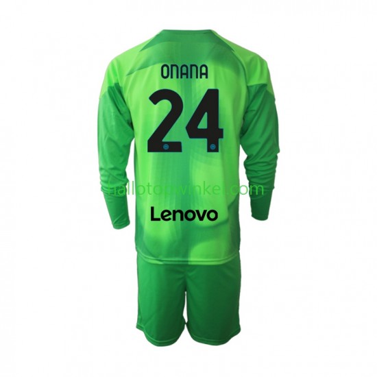 Inter Milan Voetbalshirt Andre Onana 24 Doelman Kleuters/Kids Derde Tenue 2022-2023 Lange Mouw