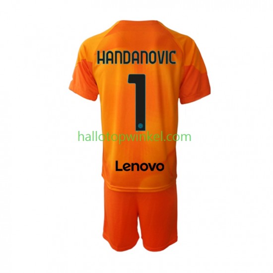 Inter Milan Voetbalshirt Samir Handanovic 1 Doelman Kleuters/Kids Vierde Tenue 2022-2023 Korte Mouw