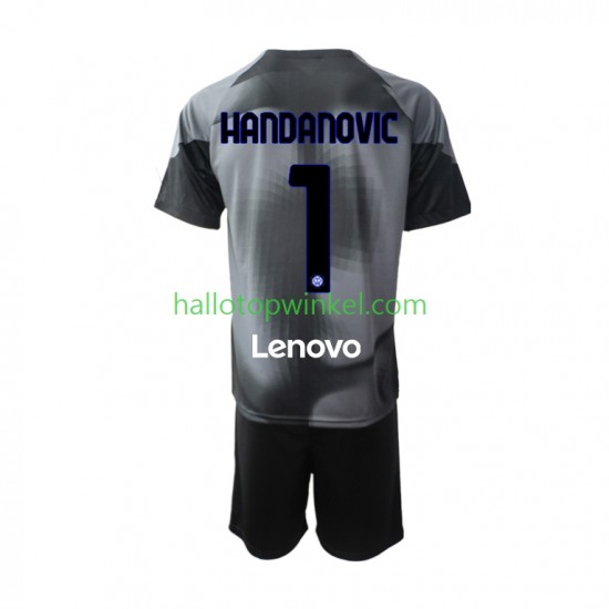 Inter Milan Voetbalshirt Samir Handanovic 1 Doelman Kleuters/Kids Thuis Tenue 2022-2023 Korte Mouw