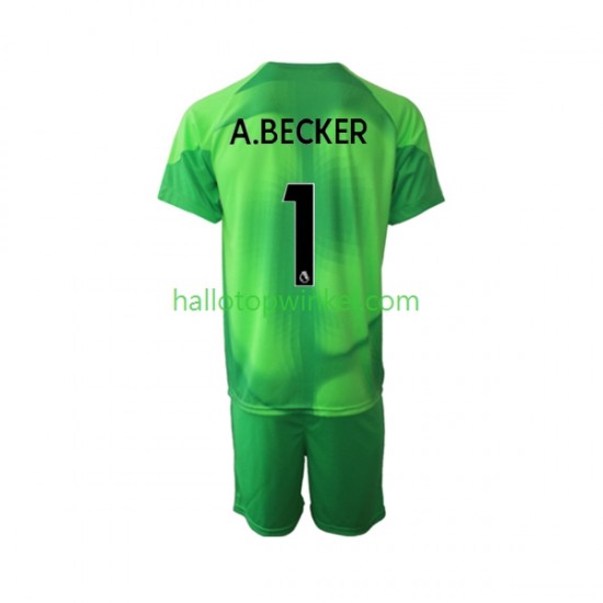 Liverpool Voetbalshirt A.Becker 1 Doelman Kleuters/Kids Derde Tenue 2022-2023 Korte Mouw