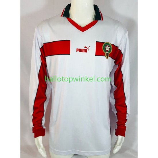 Marokko Voetbalshirt 1998 Retro Heren Uit Tenue Lange Mouw