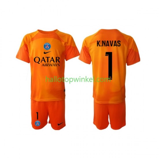 Paris Saint-Germain Voetbalshirt Keylor Navas 1 Doelman Kleuters/Kids Uit Tenue 2022-2023 Korte Mouw