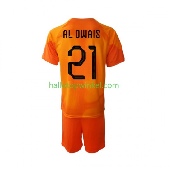 Saoedi-Arabië Voetbalshirt Mohammed Al-Owais 21 Doelman Kleuters/Kids Uit Tenue WK 2022 Korte Mouw