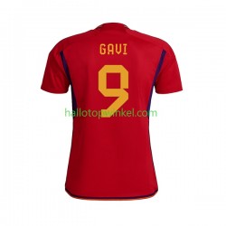 Spanje Voetbalshirt Gavi 9 Heren Thuis Tenue WK 2022 Korte Mouw