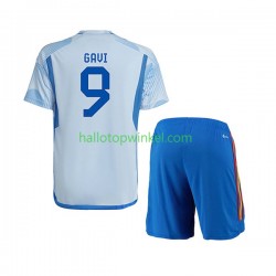 Spanje Voetbalshirt Gavi 9 Kleuters/Kids Uit Tenue WK 2022 Korte Mouw