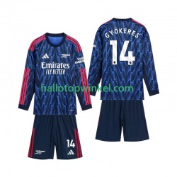 Arsenal Voetbalshirt Gyokeres 14 Kleuters/Kids Uit Tenue 2025-2026 Lange Mouw