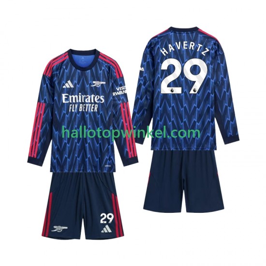 Arsenal Voetbalshirt Havertz 29 Kleuters/Kids Uit Tenue 2025-2026 Lange Mouw