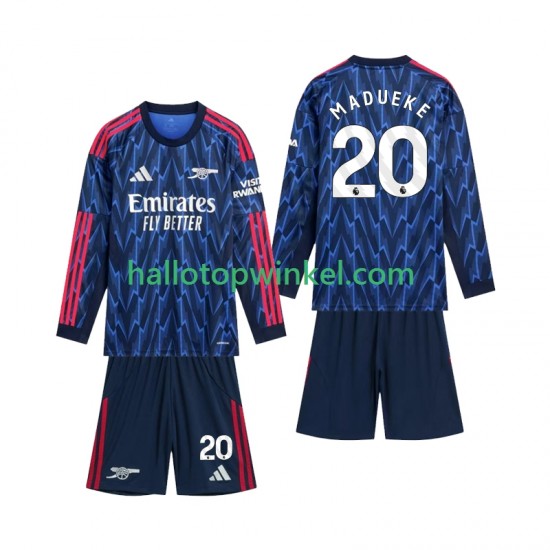 Arsenal Voetbalshirt Madueke 20 Kleuters/Kids Uit Tenue 2025-2026 Lange Mouw