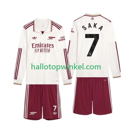 Arsenal Voetbalshirt Saka 7 Kleuters/Kids Derde Tenue 2025-2026 Lange Mouw