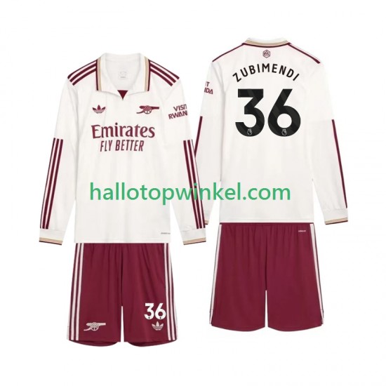 Arsenal Voetbalshirt Zubimendi 36 Kleuters/Kids Derde Tenue 2025-2026 Lange Mouw