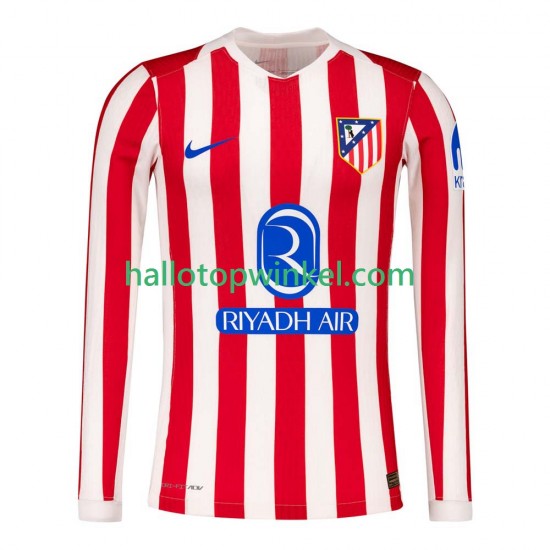 Atlético Madrid Voetbalshirt Heren Thuis Tenue 2025-2026 Lange Mouw