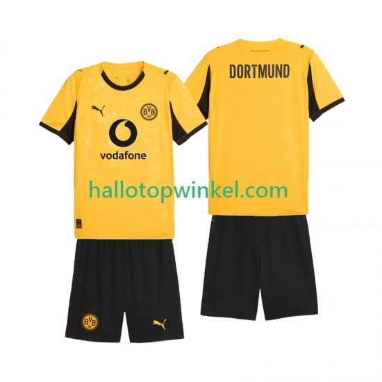 Borussia Dortmund Voetbalshirt Cup Kleuters/Kids Thuis Tenue 2025-2026 Korte Mouw