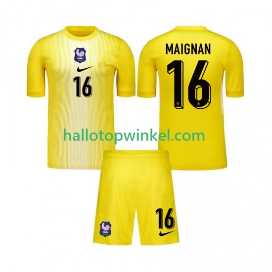 Frankrijk Voetbalshirt Lucas Chevalier 16 Doelman Kleuters/Kids Thuis Tenue 2025 Korte Mouw
