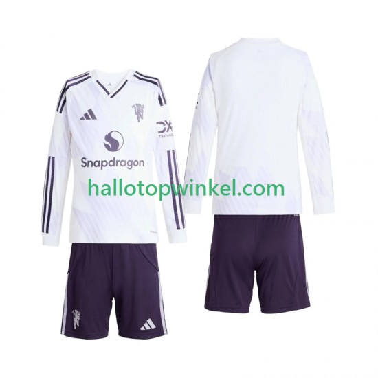 Manchester United Voetbalshirt Kleuters/Kids Uit Tenue 2025-2026 Lange Mouw