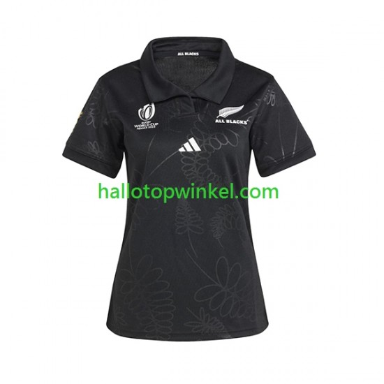 Rugby ALL BLACKS Dames Thuis Tenue RWC 2023 Korte Mouw