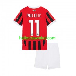 AC Milan Voetbalshirt Christian Pulisic 11 Kleuters/Kids Thuis Tenue 2024-2025 Korte Mouw