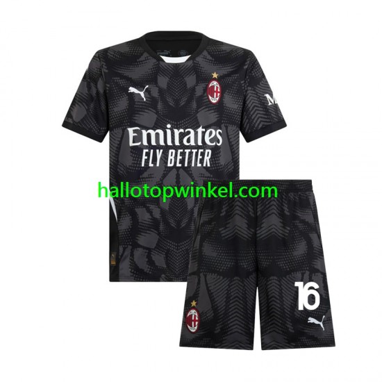 AC Milan Voetbalshirt Mike Maignan 16 Doelman Kleuters/Kids Thuis Tenue 2024-2025 Korte Mouw
