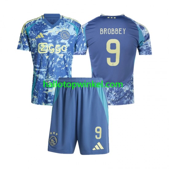 AFC Ajax Voetbalshirt Brian Brobbey 9 Kleuters/Kids Uit Tenue 2024-2025 Korte Mouw