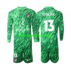 Atlético Madrid Voetbalshirt Jan Oblak 13 Doelman Kleuters/Kids Uit Tenue 2024-2025 Lange Mouw
