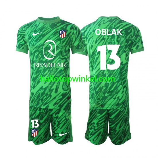 Atlético Madrid Voetbalshirt Jan Oblak 13 Doelman Kleuters/Kids Uit Tenue 2024-2025 Korte Mouw