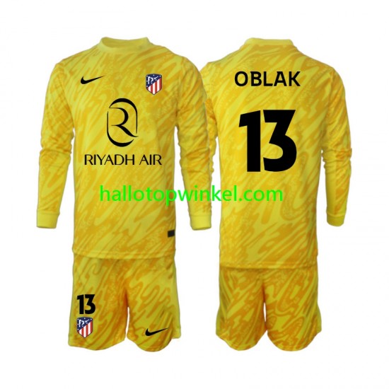 Atlético Madrid Voetbalshirt Jan Oblak 13 Doelman Kleuters/Kids Derde Tenue 2024-2025 Lange Mouw