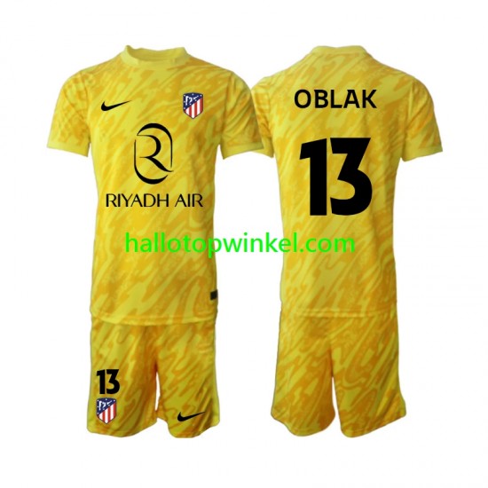 Atlético Madrid Voetbalshirt Jan Oblak 13 Doelman Kleuters/Kids Derde Tenue 2024-2025 Korte Mouw