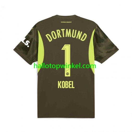 Borussia Dortmund Voetbalshirt Gregor Kobel 1 Doelman Heren Uit Tenue 2024-2025 Korte Mouw
