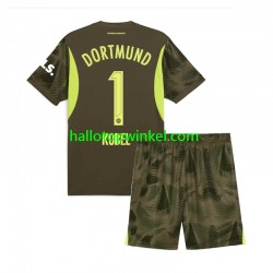 Borussia Dortmund Voetbalshirt Gregor Kobel 1 Doelman Kleuters/Kids Uit Tenue 2024-2025 Korte Mouw
