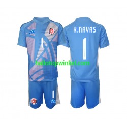 Costa Rica Voetbalshirt Keylor Navas 1 Doelman Kleuters/Kids Thuis Tenue 2024 Korte Mouw