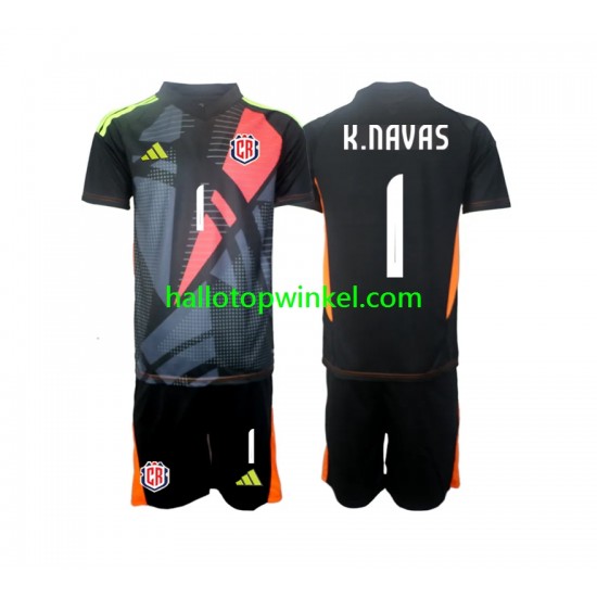 Costa Rica Voetbalshirt Keylor Navas 1 Doelman Kleuters/Kids Derde Tenue 2024 Korte Mouw
