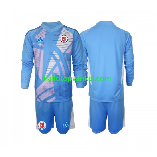 Costa Rica Voetbalshirt Doelman Kleuters/Kids Thuis Tenue 2024 Lange Mouw