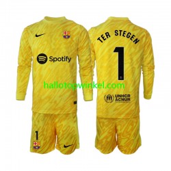 FC Barcelona Voetbalshirt Ter Stegen 1 Doelman Kleuters/Kids Uit Tenue 2024-2025 Lange Mouw