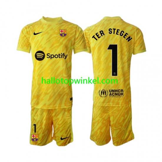 FC Barcelona Voetbalshirt Ter Stegen 1 Doelman Kleuters/Kids Uit Tenue 2024-2025 Korte Mouw