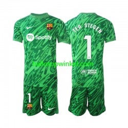 FC Barcelona Voetbalshirt Ter Stegen 1 Doelman Kleuters/Kids Thuis Tenue 2024-2025 Korte Mouw