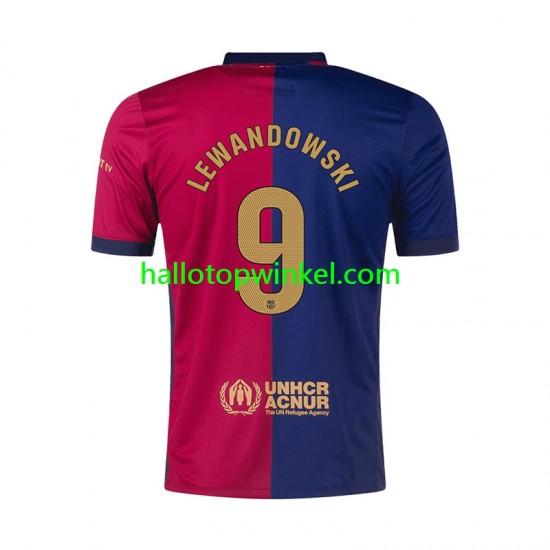 FC Barcelona Voetbalshirt Robert Lewandowski 9 Heren Thuis Tenue 2024-2025 Korte Mouw