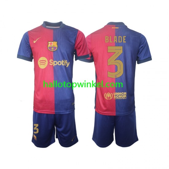 FC Barcelona Voetbalshirt UCL Font Blade 3 Kleuters/Kids Thuis Tenue 2024-2025 Korte Mouw