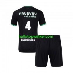 Feyenoord Rotterdam Voetbalshirt Lutsharel Geertruida 4 Kleuters/Kids Uit Tenue 2024-2025 Korte Mouw