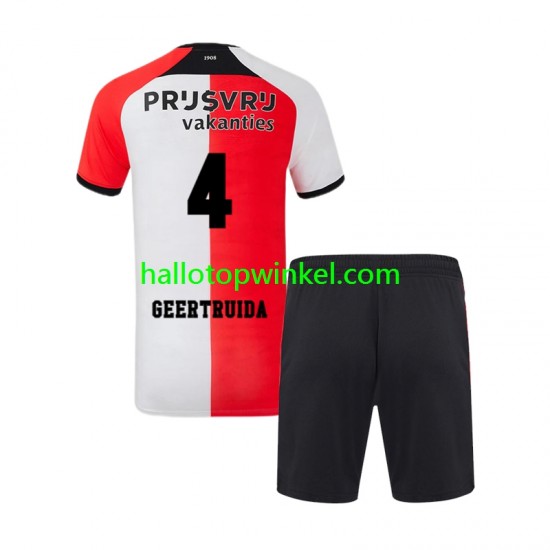 Feyenoord Rotterdam Voetbalshirt Lutsharel Geertruida 4 Kleuters/Kids Thuis Tenue 2024-2025 Korte Mouw