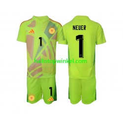 Duitsland Voetbalshirt Manuel Neuer 1 Doelman Kleuters/Kids Uit Tenue Euro 2024 Korte Mouw