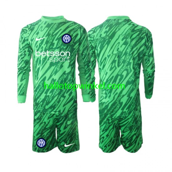 Inter Milan Voetbalshirt Doelman Kleuters/Kids Thuis Tenue 2024-2025 Lange Mouw
