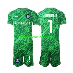Inter Milan Voetbalshirt Yann Sommer 1 Doelman Kleuters/Kids Thuis Tenue 2024-2025 Korte Mouw