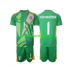 Italië Voetbalshirt Donnarumma 1 Doelman Kleuters/Kids Uit Tenue Euro 2024 Korte Mouw